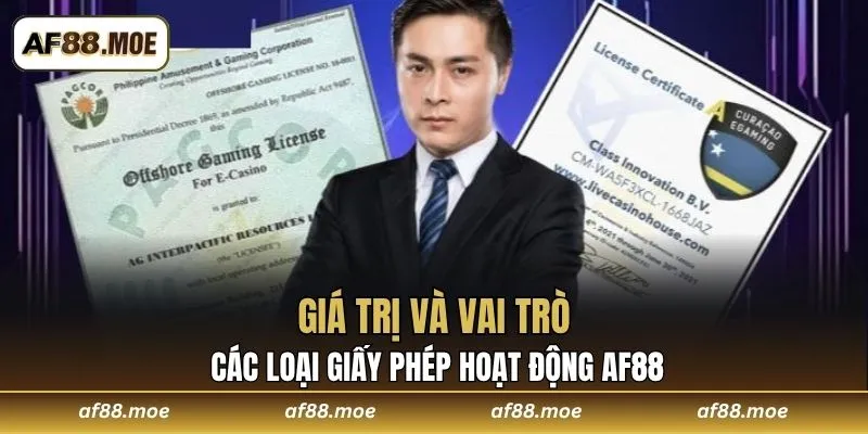 Giá trị và vai trò của các loại giấy phép hoạt động AF88